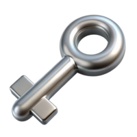 vibrant rustic Silver Key Icon Isolated on Transparent Background authentic png