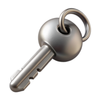 magnificent rustic Silver Key with Keychain Isolated Element high quality png