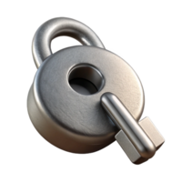 impressive rustic Silver Key in Lock Isolated Element detailed png