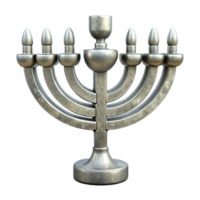 stunning abstract Silver Menorah Nine Branches Isolated Element professional png