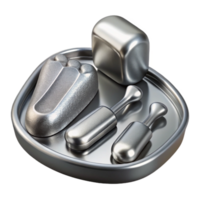 stunning rustic Silver Pedicure Tools Set Isolated on Transparent Background png