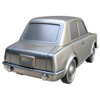 vibrant contemporary Silver Sedan Rear View Isolated Element detailed png