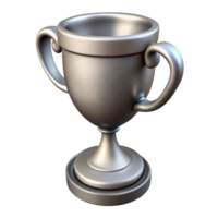 beautiful abstract Silver Trophy Cup with Handles Isolated Element high resolution png