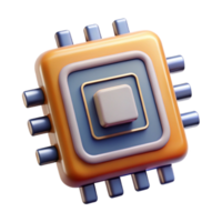 dramatic artistic Simple Ai Chip with Processing Power Transparent Background original png