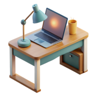 stunning traditional Simple Desk with Laptop Transparent Background authentic png