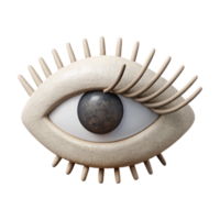dramatic modern Simple Line Art Open Eye with Eyelashes Element png