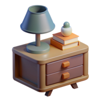 magnificent abstract Simple Nightstand with Lamp and Book Transparent Background high quality png