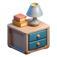 stunning rustic Simple Nightstand with Lamp and Book Transparent Background high quality png