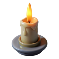 magnificent minimalist Single Lit Candle with Flame Isolated Element exclusive png
