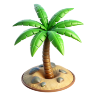beautiful rustic Single Palm Tree on Beach Aerial View Isolated authentic png
