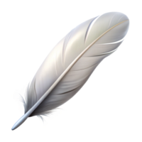 impressive vintage Single White Feather Floating Isolated on Transparent Background premium png
