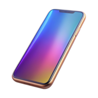 wonderful contemporary Sleek Smartphone with Gradient Screen Isolated authentic png