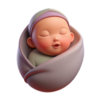 dramatic classic Sleeping Baby Peaceful Swaddled Cutout original png