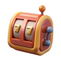 beautiful minimalist Slot Machine with Three Sevens Isolated Element genuine png