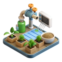 impressive vintage Smart Agriculture System with Irrigation and Monitoring Isolated Transparent Background genuine png
