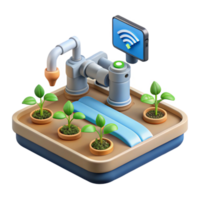dramatic creative Smart Agriculture System with Irrigation and Monitoring Isolated Transparent Background png