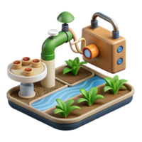 dramatic abstract Smart Agriculture System with Irrigation and Monitoring Isolated Transparent Background high resolution png