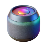 elegant rustic Smart Assistant Speaker with Colorful Lights Isolated high resolution png