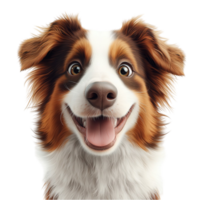 Happy dog with fluffy fur and a joyful expression on its face png