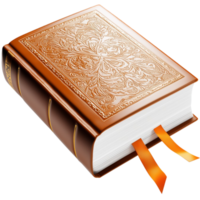 bound book with embossed floral patterns and ribbon bookmarks png