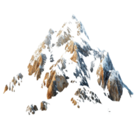 Snow covered mountain peak with rugged rocky surfaces and sharp edges png