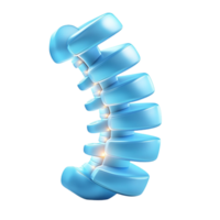 Blue futuristic spine model with a segmented and glowing design png