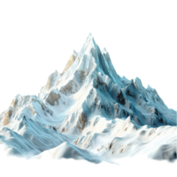 Majestic snow covered mountain peak with sharp ridges and deep shadows png
