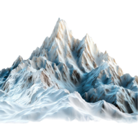Snow covered mountain peaks with sharp ridges and rugged slopes png