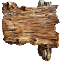 Rustic wooden signboard with a rough texture and natural edges png