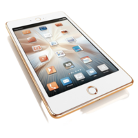 Sleek gold trimmed smartphone with a glossy and interface png