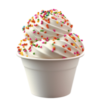 serve vanilla ice cream with colorful sprinkles in a cup png