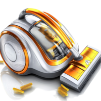 vacuum cleaner with a futuristic design and dust compartment png