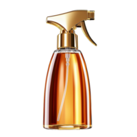 Golden spray bottle filled with fragrant and a sleek design png