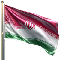 Iranian flag waving proudly with its red white and green colors png