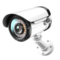 High tech security camera with a sleek white design and infrared sensors png