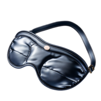 Black silky eye mask with an adjustable strap and a cushioned interior png
