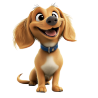 Happy animated puppy floppy ears and a cheerful expression png