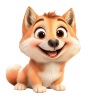 Adorable cartoon fox a cheerful expression and fluffy tail png