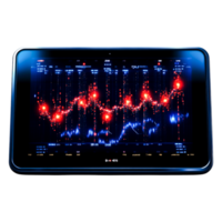 Data Visualization on Digital Screen with Charts and Graphs png