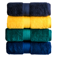 Stacked Towels in Vibrant Colors Ready for Bath or Spa Use png