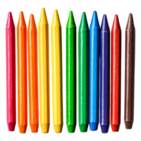 Vibrant Crayons in a Rainbow Array for Creative Art Projects png
