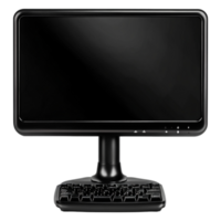 Black Computer Monitor with Keyboard Simple Background png