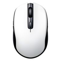 Sleek White Computer Mouse with Scroll Wheel and Ergonomic Design png
