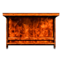 Rustic Wooden Display Shelf with Clean Lines and Warm Tones png