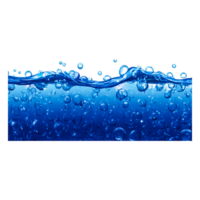 Clear Blue Water Surface with Bubbles and Waves in Freshness png