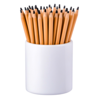 Freshly Sharpened Pencils in a White Ceramic Holder Table png