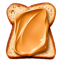 Creamy Peanut Butter Spread on Freshly Toasted Bread Slice png