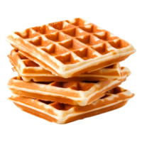 Stacked Golden Waffles with Crispy Texture and Soft Interior png