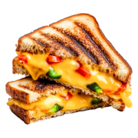 Grilled Cheese Sandwich with Vegetables in Close Up View png
