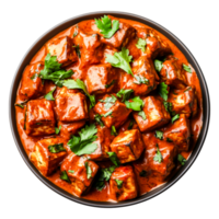 Delicious Red Tomato Sauce with Fresh Herb Garnish Over Tofu png